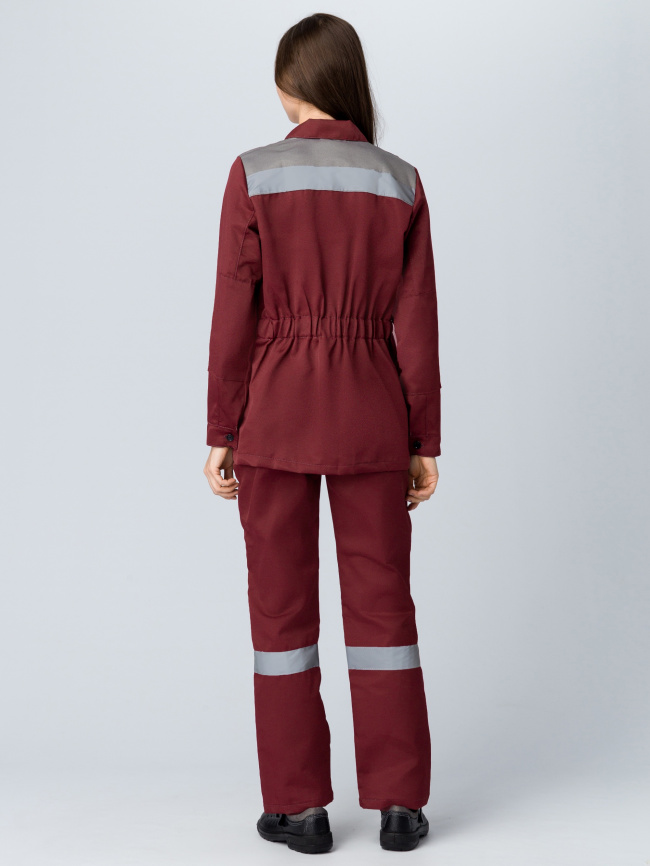 Костюм женский Весна-2 СОП NEW (тк.Смесовая,210) п/к, бордовый/серый фото 2